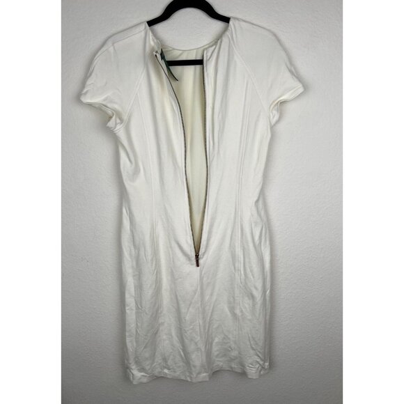 Lauren Ralph Lauren Shift Dress Women 12 Ivory Front Pockets Short Sleeve - Picture 4 of 11